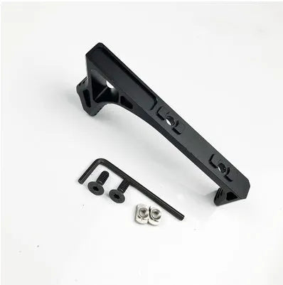 Aluminium hand stop firearm accessory for M-LOK and KEY-MOD rails in red and black colours