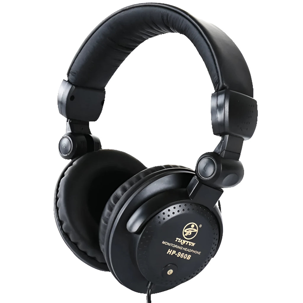 Tianyun HP-960B black electronic piano monitor headset with 3.5mm plug and long cable