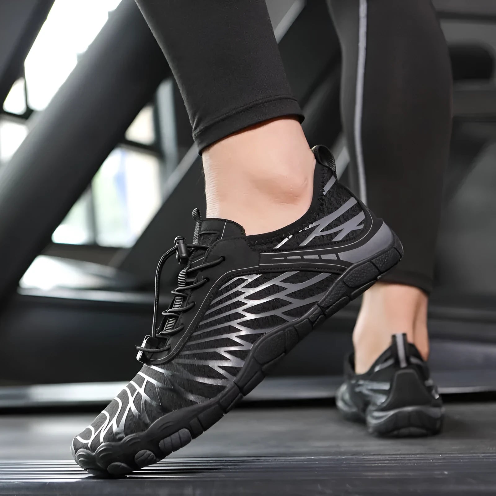 Upstream outdoor sports lace-up shoes in multiple colours on a white background, showing lace-up front and rubber sole.