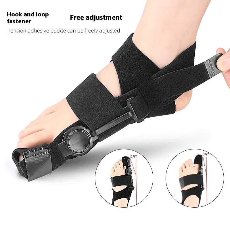 Black big toe foot protector orthopaedic brace for hallux valgus correction with Velcro strap