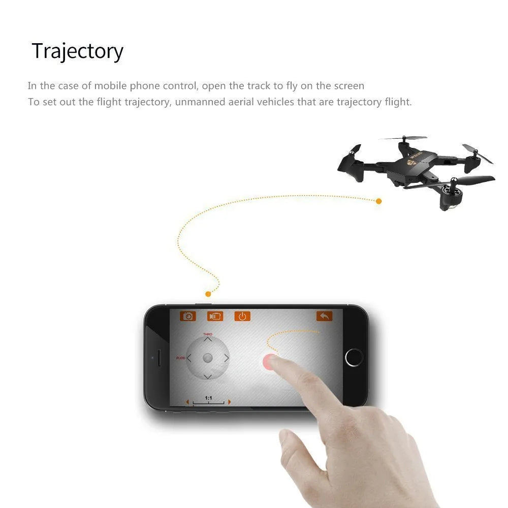 Folding fixed-height aerial drone with 4-channel remote control, 50m range