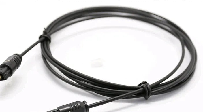OD2.2 optical audio fibre cable with PVC jacket and standard TOSLINK connectors