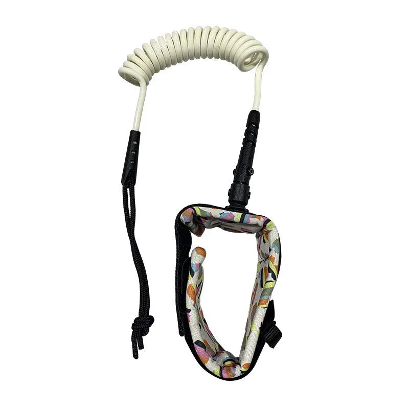High elasticity pulp rope for securing a surfboard, shown in a random colour.