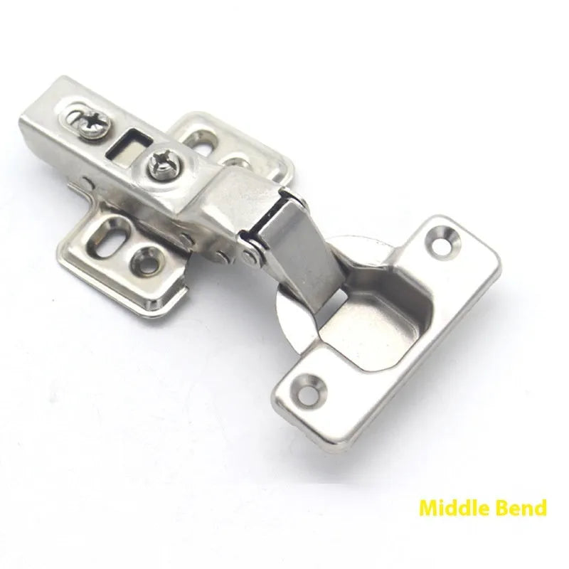 761 cold rolled steel nickel plated hydraulic damping cabinet hinge showing straight, middle, and large bend types