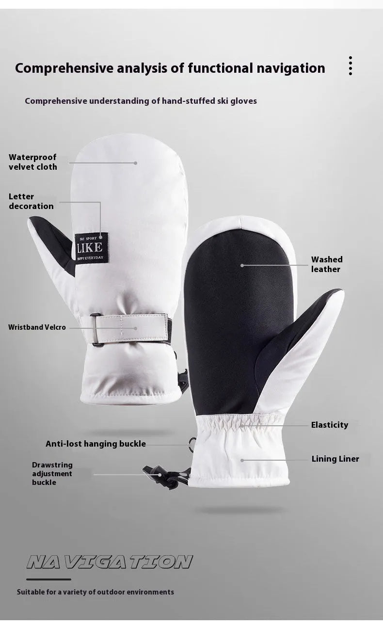 Black touch screen compatible cycling mittens made from thick pongee cloth.