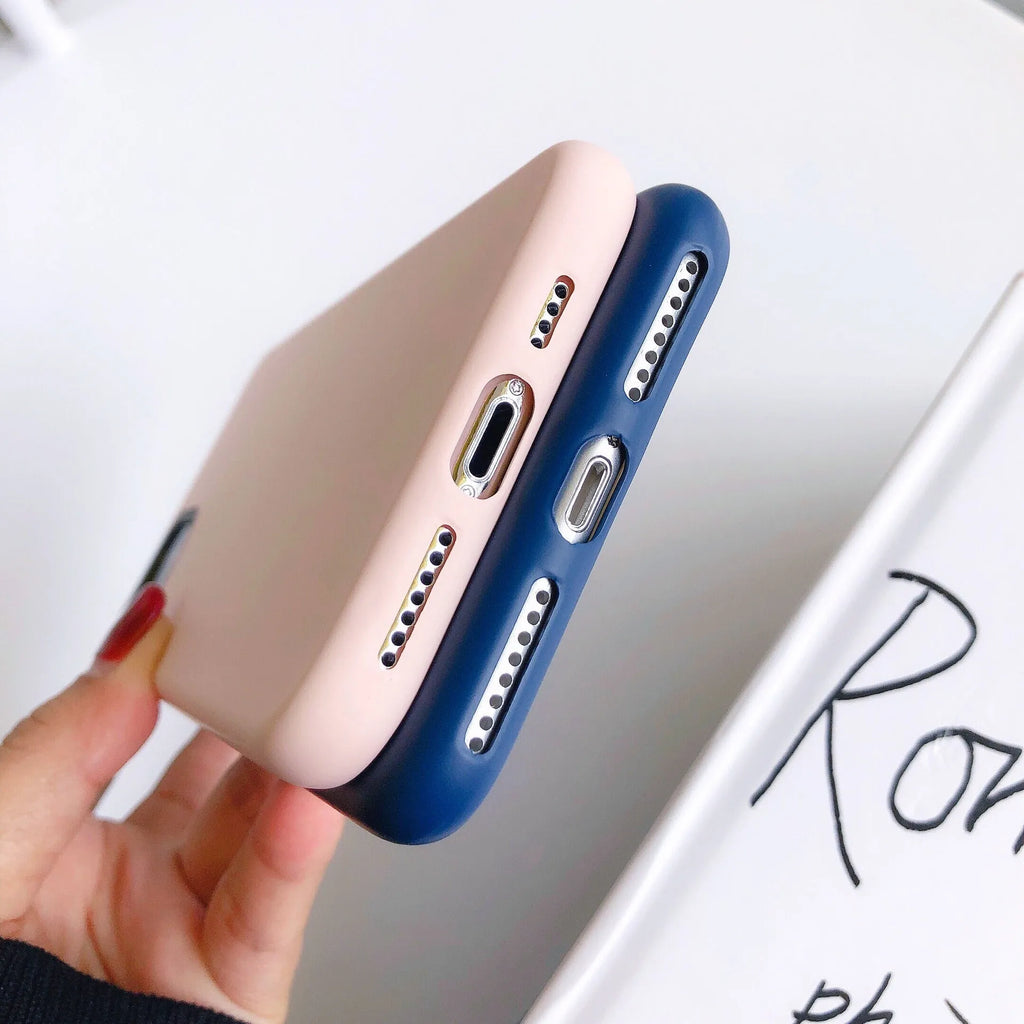 Silicone mobile phone case with liquid hand finish for iPhone 11, available in solid colours
