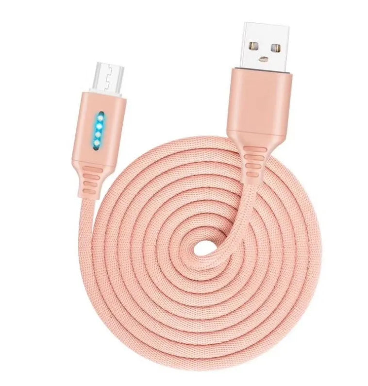 Fabric braided USB fast charging cable in 1 metre length for Android iPhone and Type-C devices