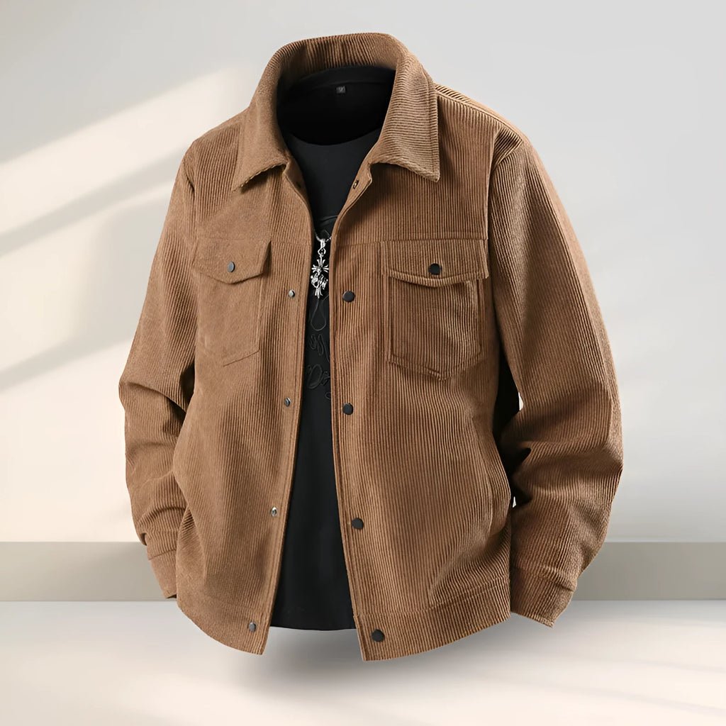 Men's slim fit casual coat in Lycra fabric, available in black, coffee, green, and white.