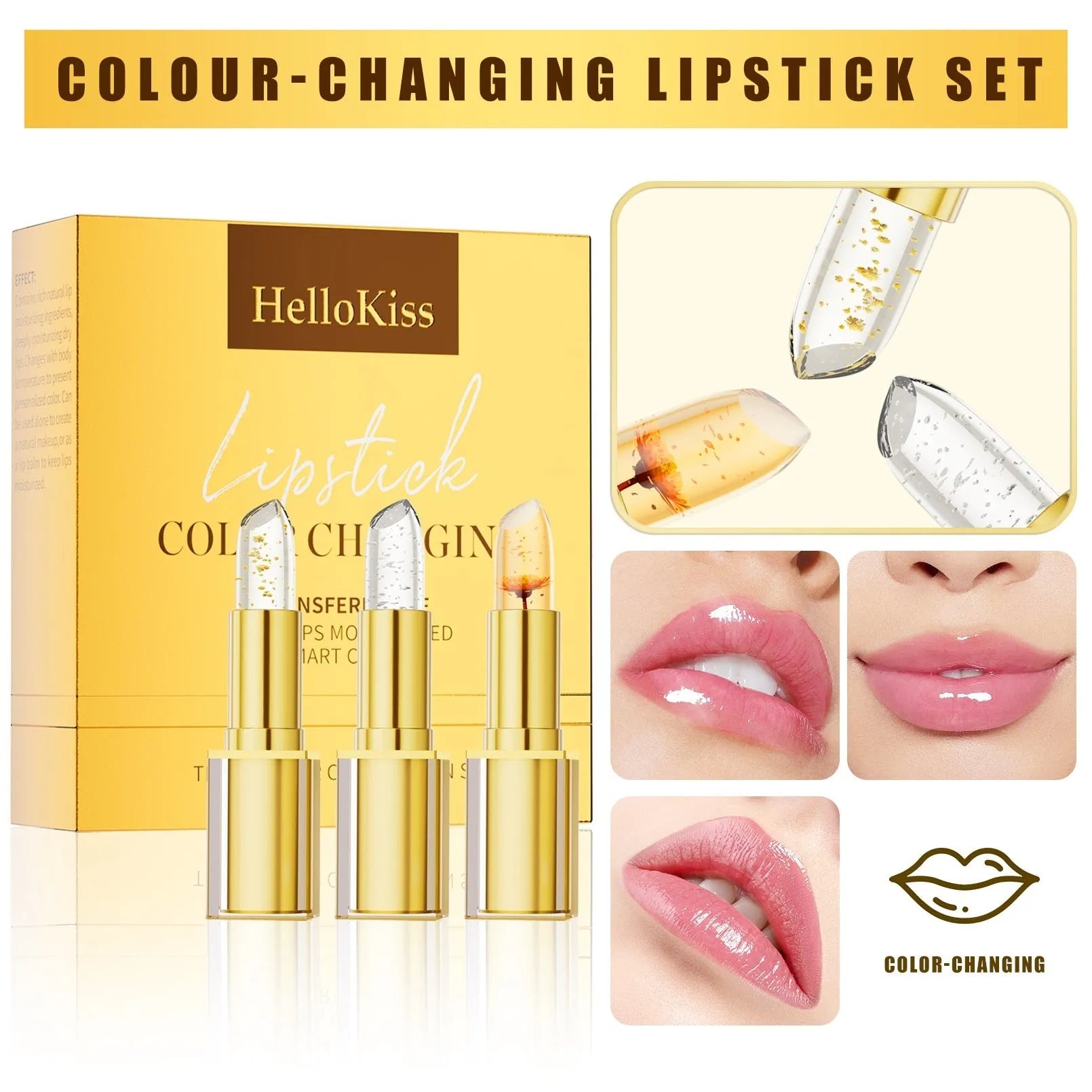 Anti-smudge gilding warm colour-changing lipstick in 3.5g size with universal skin compatibility