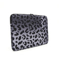 Leopard print polyester laptop sleeve for 13-inch to 16-inch devices with anti-shock waterproof protection