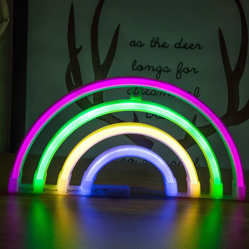 Rainbow children's room night light, LED model lamp with PC shell, 4.5V input, compact 1mm size