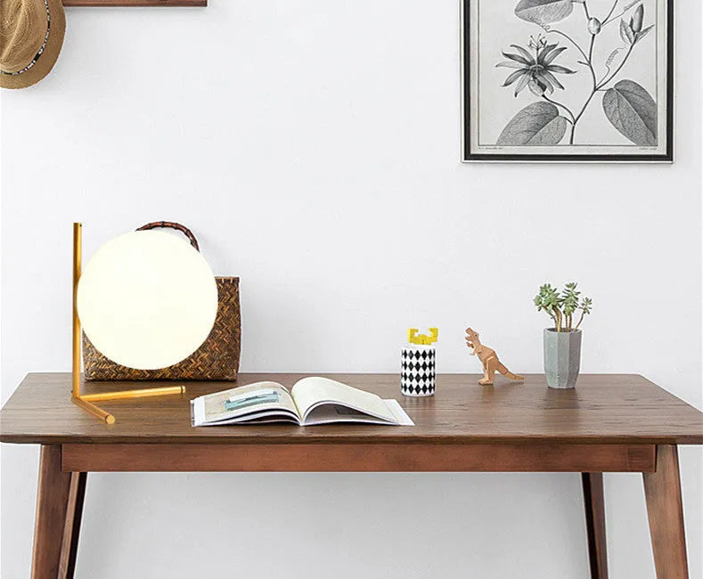 Creative glass shade LED desk lamp in one of three sizes with three-tone light and 1.5 metre cable.