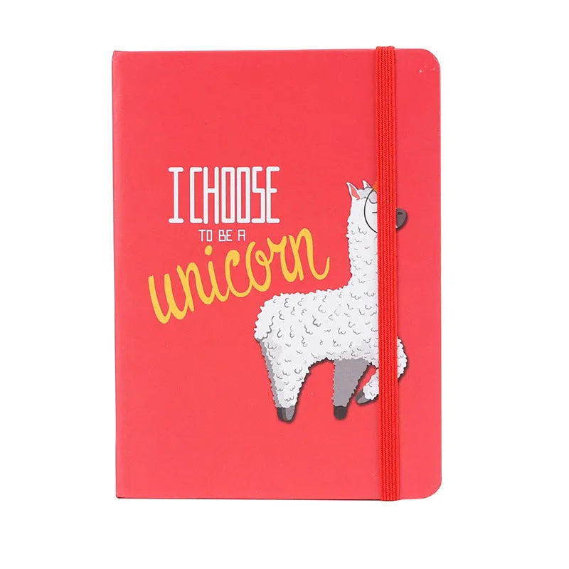 Alpaca cartoon notepad in A5, A6, A7 sizes with mixed colour covers and 96 yellow pages