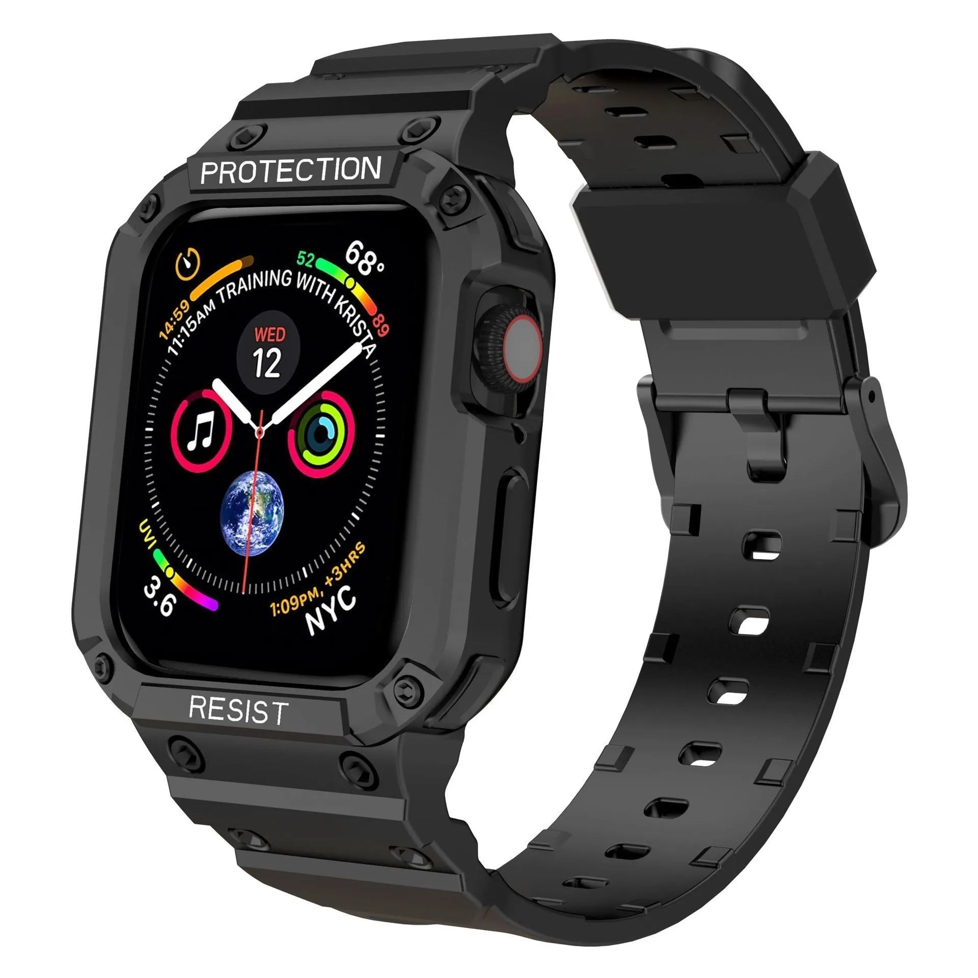Soft TPU sport watch strap for Apple Watch Series 8 in multiple colours on a white background.