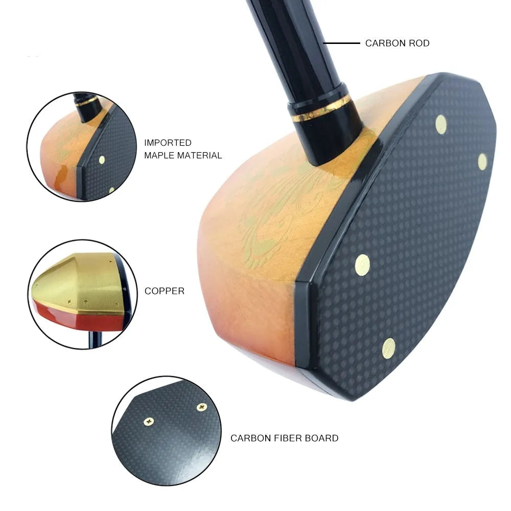 Green maple head golf training club with carbon shaft at 84cm length