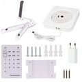 Compact portable CD player with Bluetooth and USB, 18.9cm square, ABS housing, remote control included
