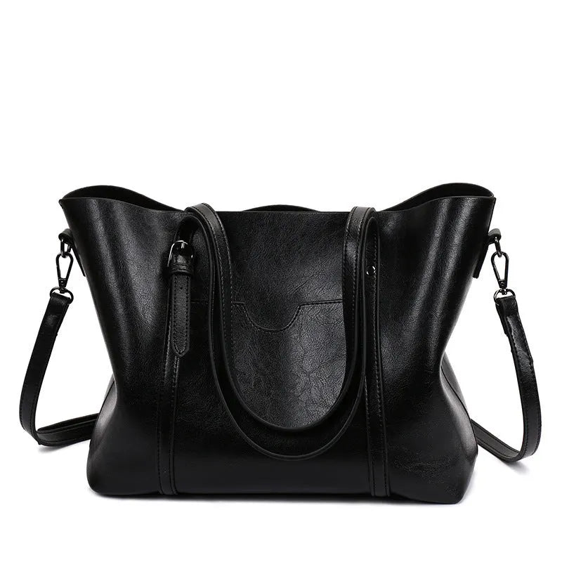 Retro PU messenger bag for women, 31 cm x 13 cm x 27 cm, large-capacity main bag