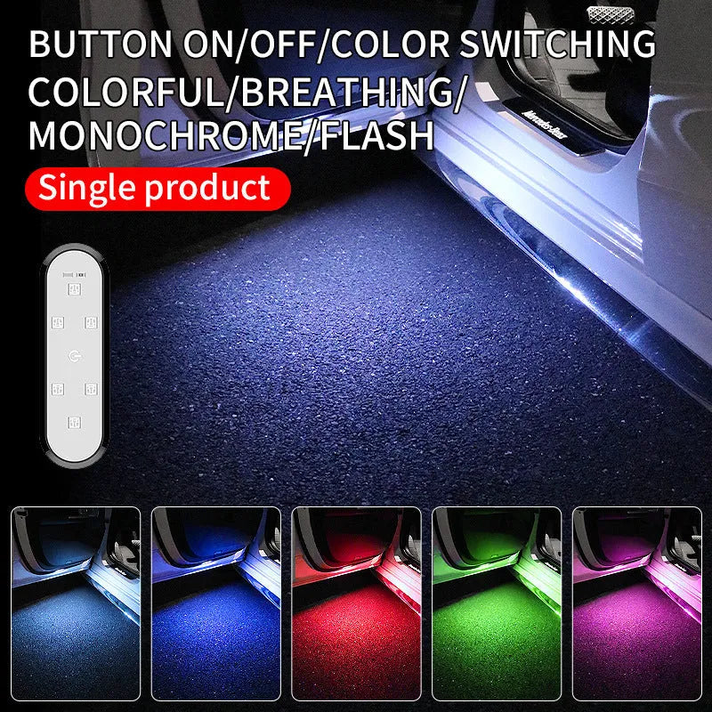 LED anti-collision warning light for car door edge mounted on a vehicle.