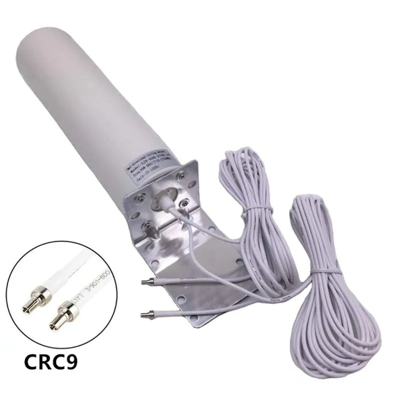 4G LTE router antenna with 12dBi gain, dual-band 698-960MHz and 1710-2700MHz, available with SMA CRC9 TS9 connectors
