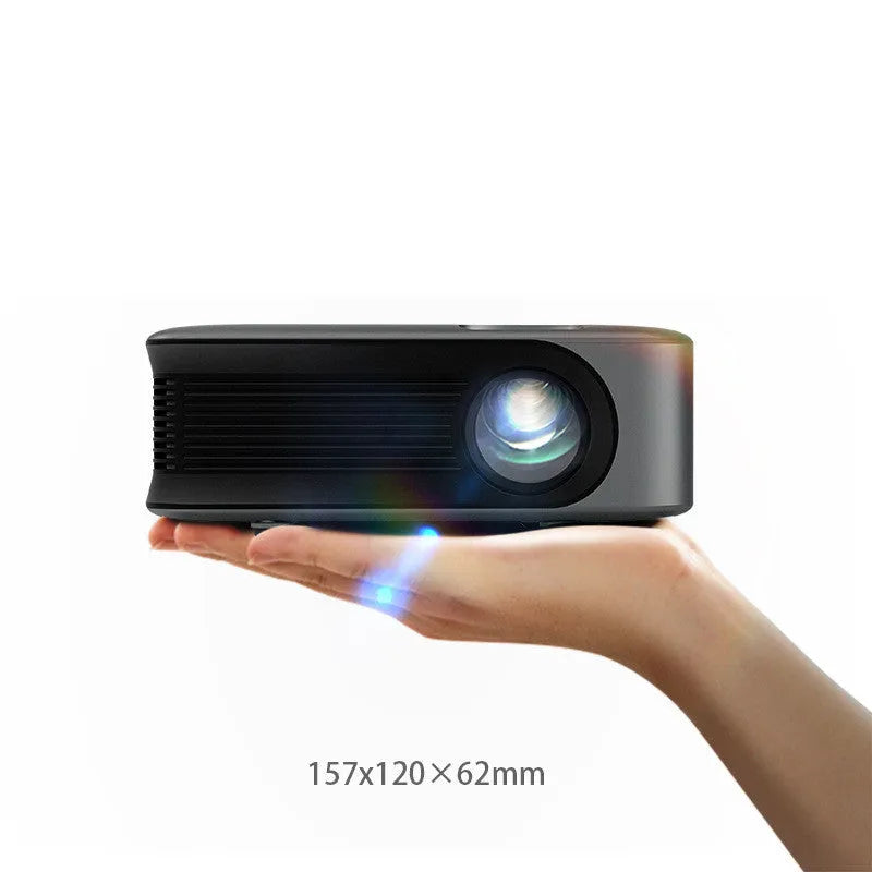 Portable compact projector with 2.4-inch LCD screen, 160x120x55mm, black casing