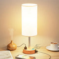 Night wood grain decorative table lamp with metal base and three-gear touch dimming