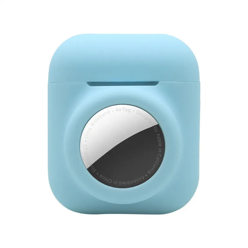 AirTag silicone protective sleeve in flip cover style showing colour options including luminous green and wine red