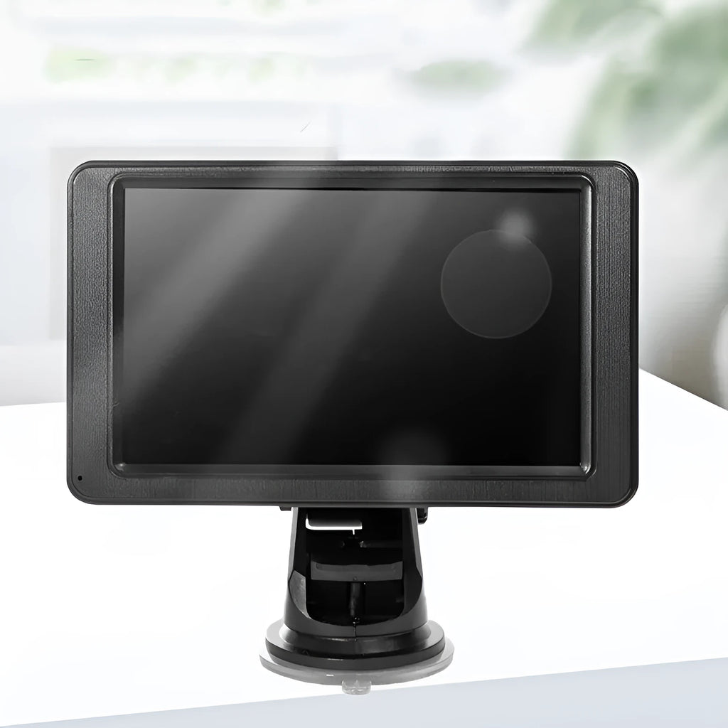7-inch vehicle MP5 player in black with mounting bracket and connection cables