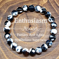 Handmade 8mm natural agate bohemian bracelet in round beads with coloured glaze