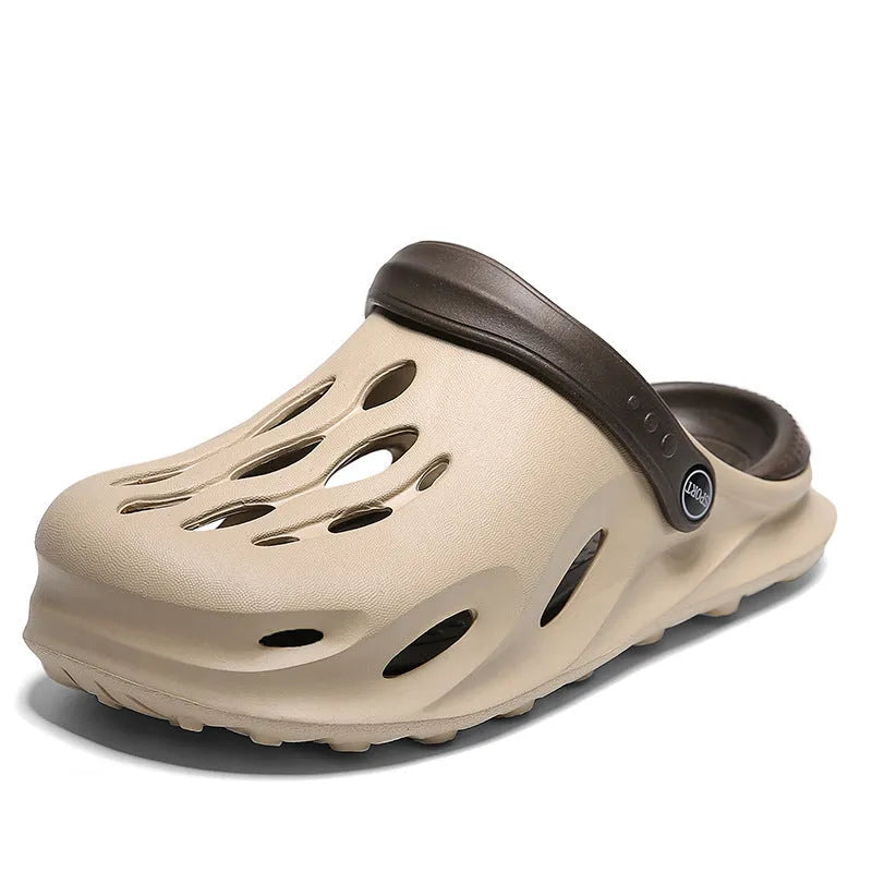 EVA lazy beach sandals in white, green, gray, or khaki, sizes 39-45, for indoor and outdoor use