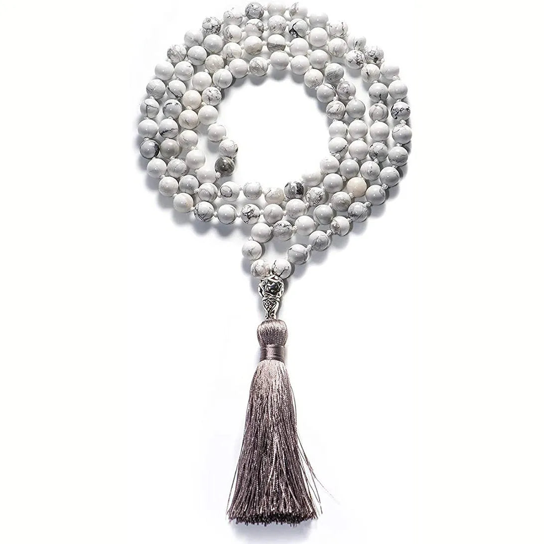 108-bead natural agate bracelet with round stones in ten colour options