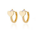 Heart-shaped stainless steel stud earrings with love-themed design elements in colour E3127G-5
