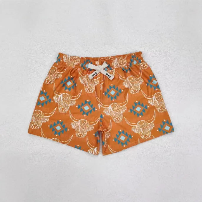 Boys' straight-leg sports casual shorts in polyester fabric, shown in multiple colours.