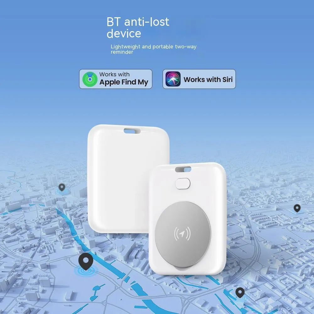 White ABS plastic pet tracking device for Apple smartphones with portable wearing method