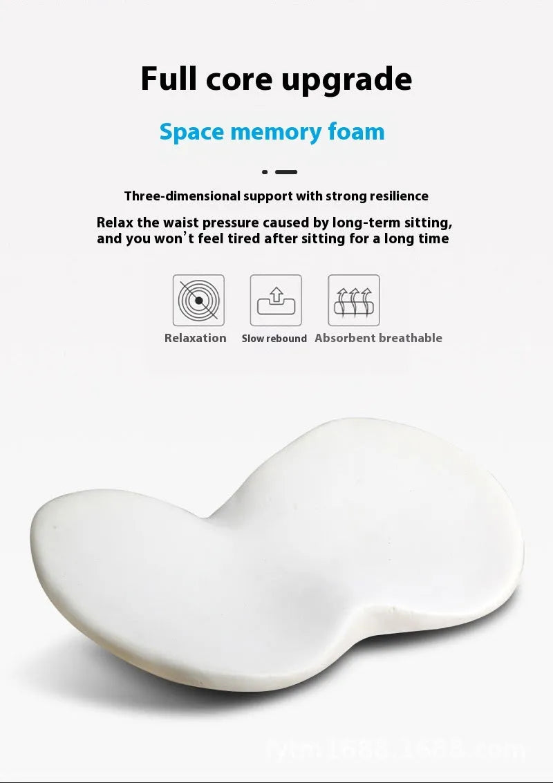 Flat black memory foam car seat cushion for increasing driving height.
