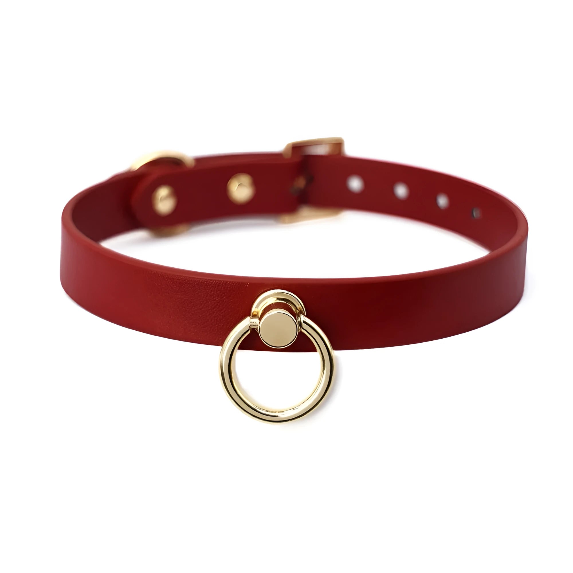 Genuine cowhide leather collar with drag chain and pull lead attachment in black.