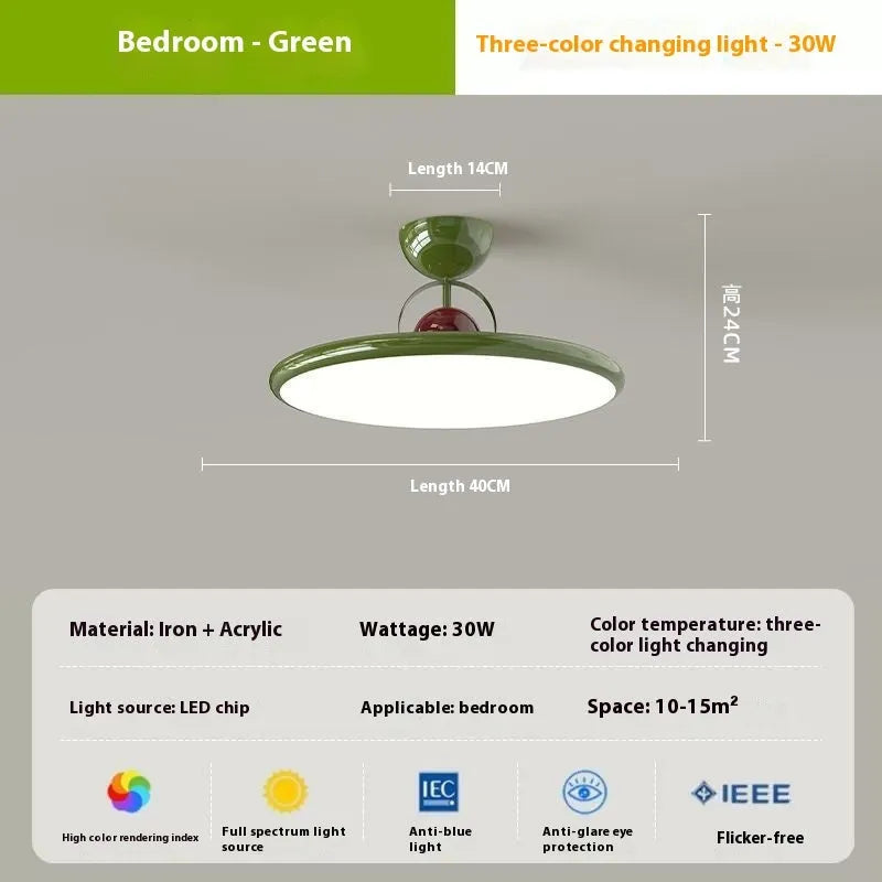 Modern Nordic style full spectrum LED ceiling light panel with smart dimming control