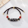 8mm Tibetan agate dzi bead bracelet with geometry shape and retro ethnic styling