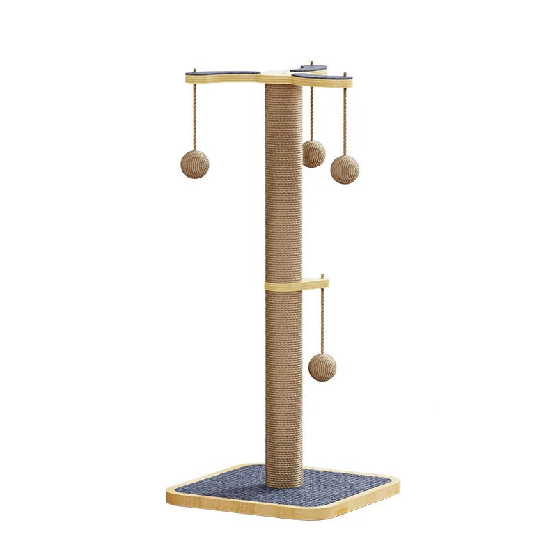 Scratch-resistant cat climbing frame with hanging ball, pine and multi-layer board