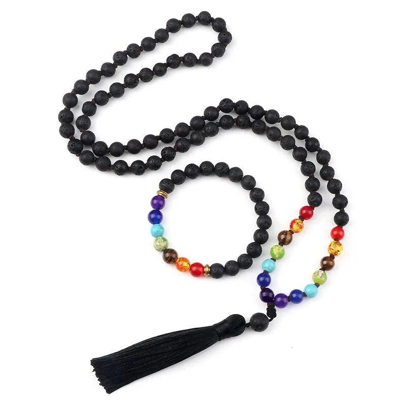 Alloy volcano white turquoise bracelet with natural stone beads in green tiger eye, black agate and blue stone options
