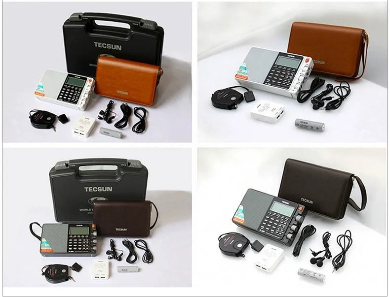 PL-880 high performance full band digital tuning stereo radio in black with built-in speaker and short wave antenna