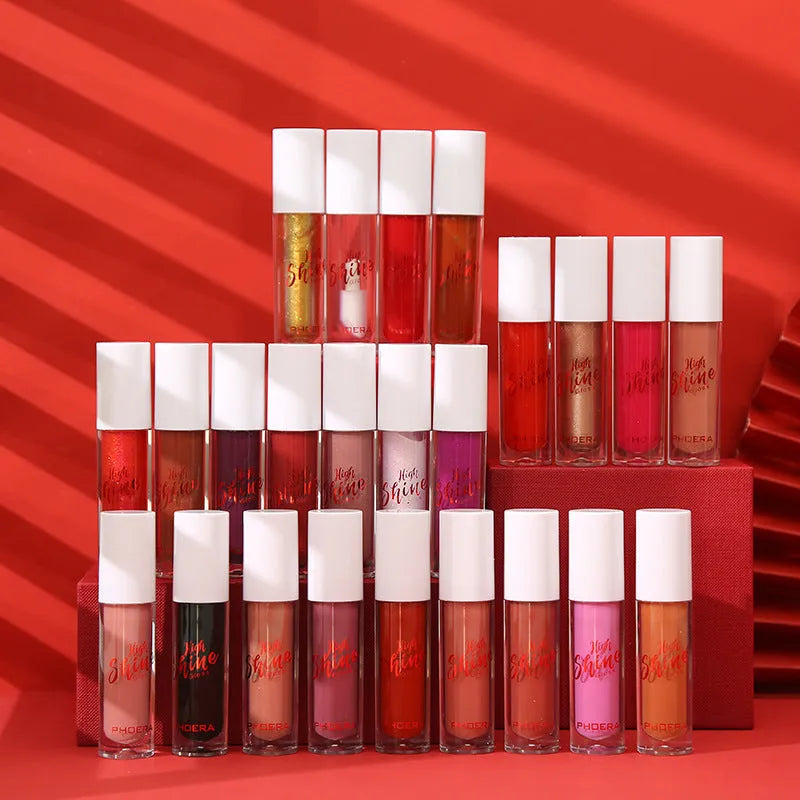 Solid jelly lipstick crystal lip glaze in 30g pot with water wave mirror finish, 24 shades available