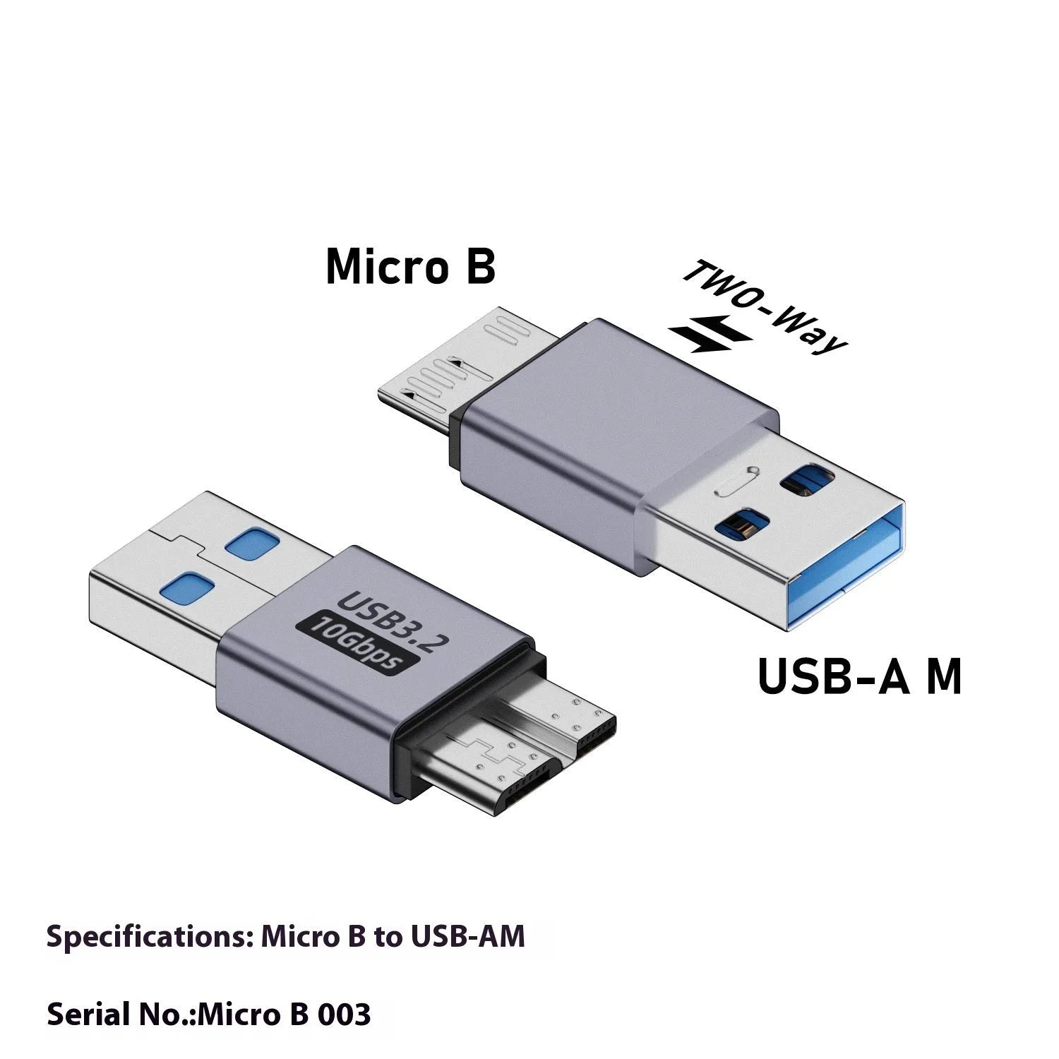 USB AM to Micro-B adapter for connecting legacy devices to computers