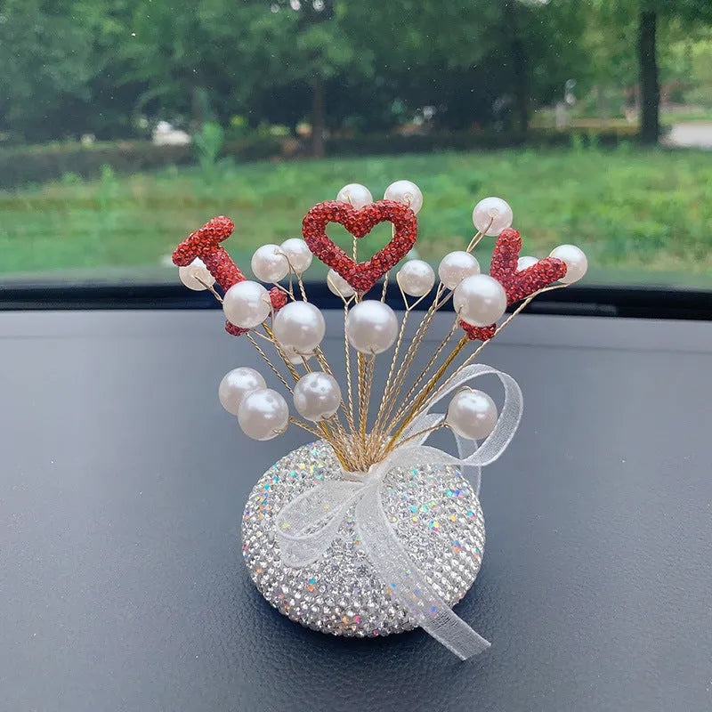 Clay car decoration ornament with diamond star design for vehicle centre console