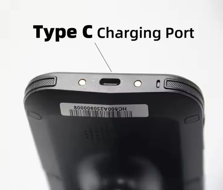 SLP-05 handheld Android UHF RFID reader and barcode scanner with large screen.