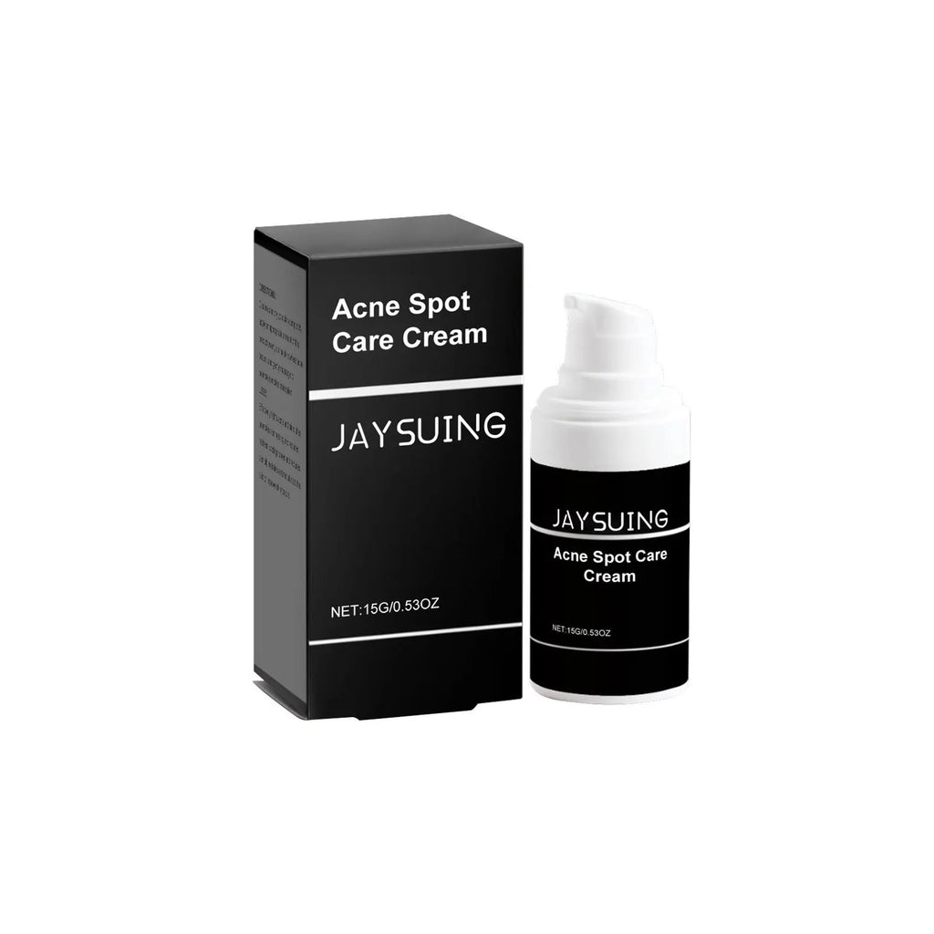 15g container of mild acne cream with tea tree oil and aloe for spot-prone skin