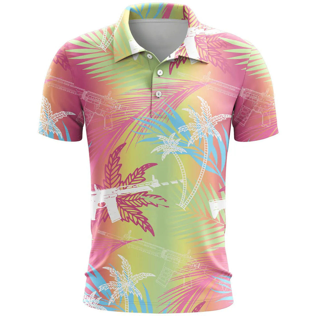 Loose-fit short sleeve casual top with a 3D printed pattern, made from lightweight polyester bird eye cloth.