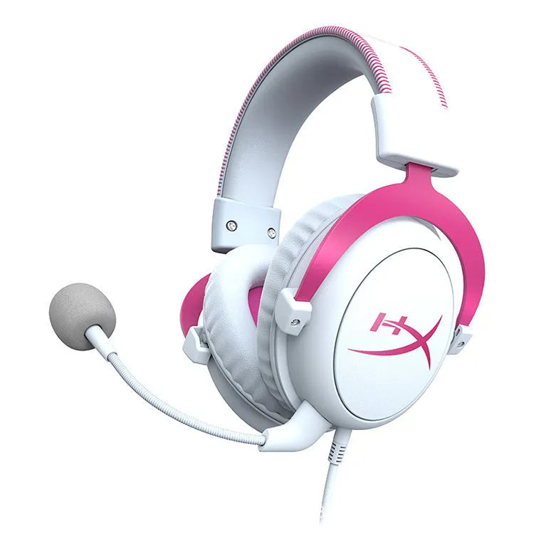 Hurricane 2 wired over-ear gaming headset in black and red, showing detachable microphone and USB sound card remote.