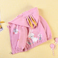Kids' hooded zip jacket in rabbit coat pink, chemical fibre blend, sizes 90-140cm