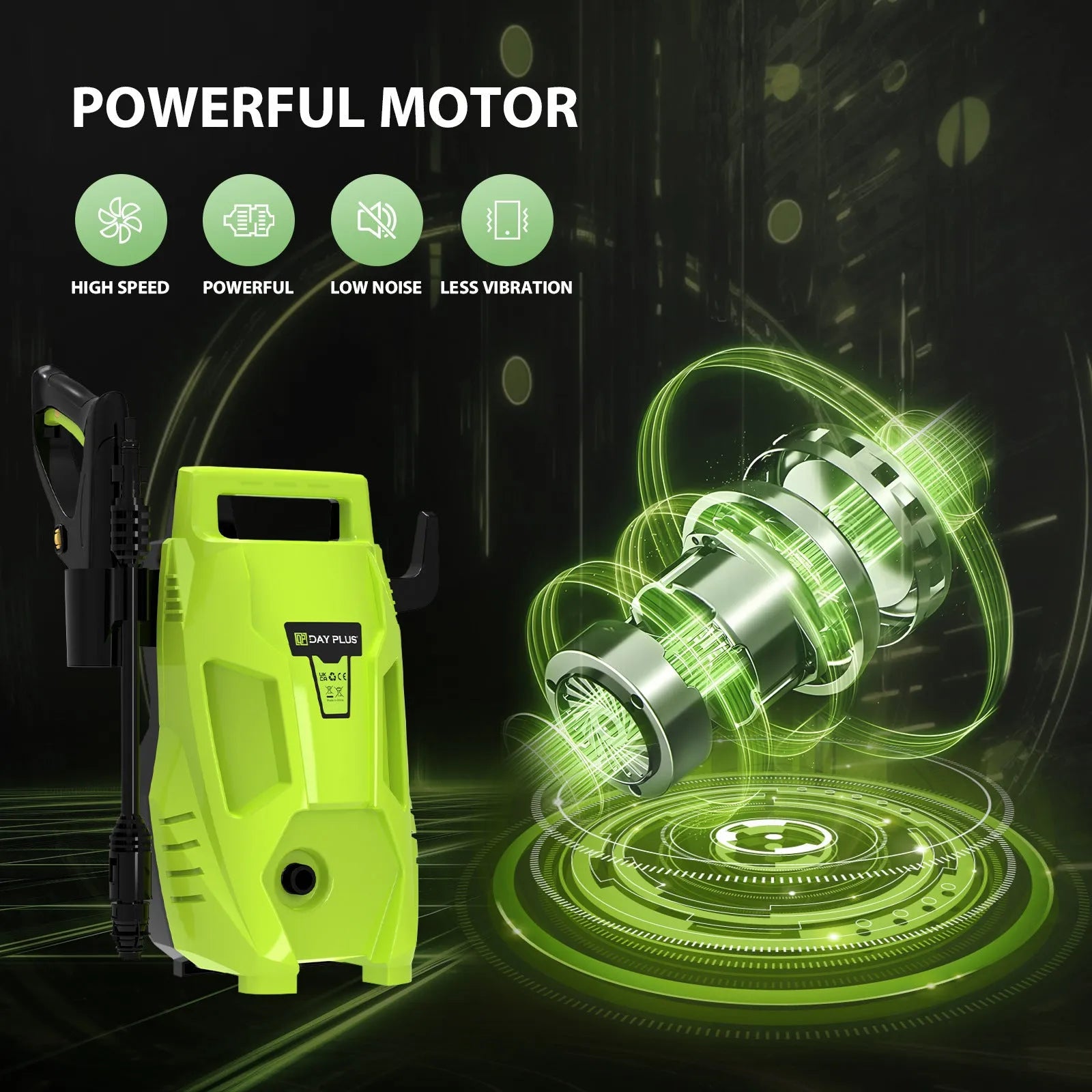 Portable AC high-pressure automatic water gun car washer with pure copper motor and three plug standard options