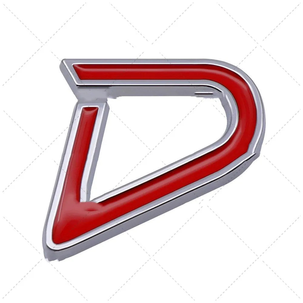 Metal decorative car stickers SD and D patterns red silver black colours bumper modification